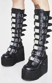 Demonia Shoes Swing 815 Leather Black