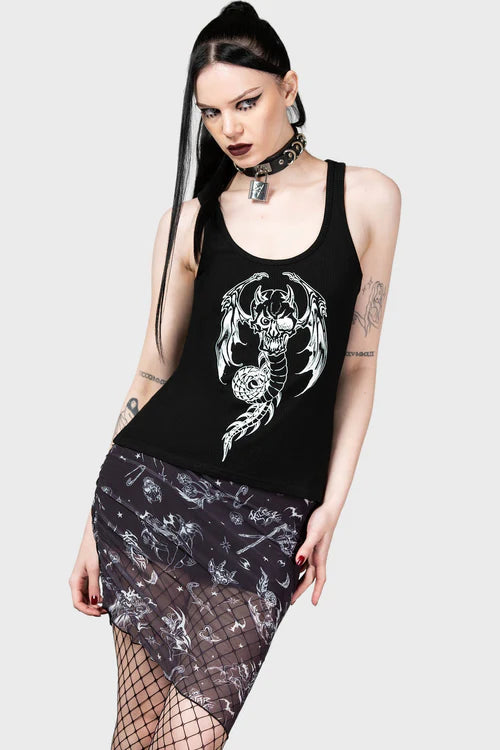 Killstar Dazad Skull Mini Skirt
