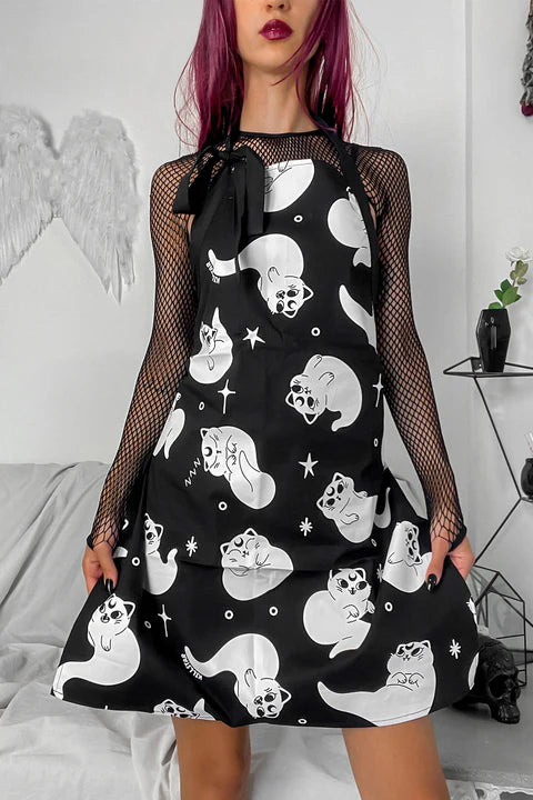 Killstar Ghost Kitty Kiychen Apron