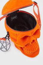 Carica l&#39;immagine nel visualizzatore di Gallery, Killstar Grave Digger Skull Orang Velvet Handbag
