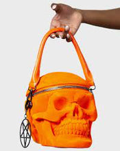 Carica l&#39;immagine nel visualizzatore di Gallery, Killstar Grave Digger Skull Orang Velvet Handbag
