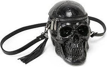 Carica l&#39;immagine nel visualizzatore di Gallery, Killstar Grave Digger Skull Black Leather Handbag
