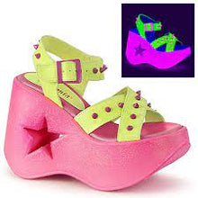 Carica l&#39;immagine nel visualizzatore di Gallery, Demonia Shoes Dynamite Neon Yellow/Pink

