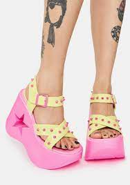 Demonia Shoes Dynamite Neon Yellow/Pink