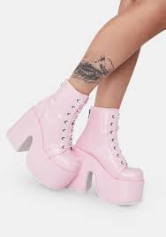 Demonia Shoes Camel 203 Pink Hologram