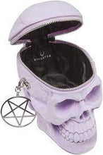 Carica l&#39;immagine nel visualizzatore di Gallery, Killstar Grave Digger Skull Lilac Velvet Handbag
