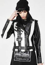 Carica l&#39;immagine nel visualizzatore di Gallery, Killstar Beetlejuice Striped Gothic Punk Leather Jacket
