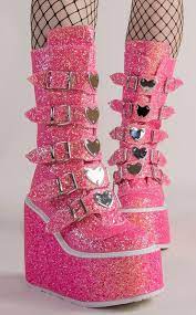 Demonia Shoes Swing 230 Pink Glitter