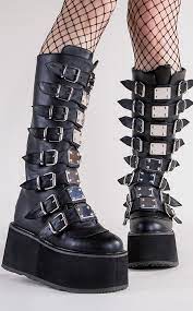 Demonia Shoes Damned 318 BLK Leather