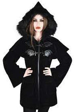 Carica l&#39;immagine nel visualizzatore di Gallery, Killstar Nightfever duffle Coat Black.
